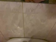Preview 1 of Hooligan in a public office toilet)) pissing in the sink POV