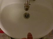 Preview 2 of Hooligan in a public office toilet)) pissing in the sink POV