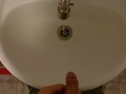 Preview 3 of Hooligan in a public office toilet)) pissing in the sink POV