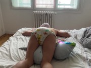 Preview 2 of Humping my diaper and a unicorn balloon looner