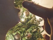 Preview 4 of Naughty or Nice? Close up blow job in front of Christmas Tree