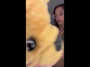 Preview 4 of Genesis Farting On A Stuffed Animal! Thick Ebony Model!