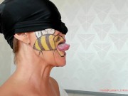 Preview 1 of Magic Bee Collects Sperm Nectar. Oral Creampie Deepthroat
