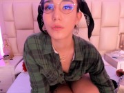 Preview 5 of Sexy Colombian with a nerdy look masturbates online secretly from her conservative parents
