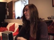Preview 2 of Step Brother Jerking Off In Front Of Brunette Big Ass Step Sister Winky Pussy Turns Into Sex