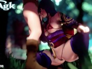 Preview 5 of Raiden shogun gets fucked in the woods and gets creampied by Aether Genshin Impact Porn Sex