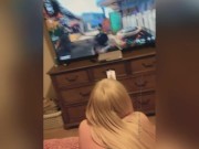 Preview 2 of blonde gamergirl girl gets fucked while playing COD!