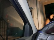 Preview 3 of Horny Housewife Fucks the Delivery Guy Outdoor in His Car at Night