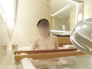 Preview 2 of A neat slender student bathing and shower scene at a luxury hotel.