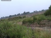 Preview 1 of Nude biking and running in public nature at mining area. Young Tobi Exhibitionist Tobi00815