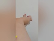 Preview 2 of Shy hottie with red pedicure showed off her sexy legs on camera - Luxury Orgasm