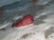 Preview 4 of Uncut cock splashing around in the bath tub (Slow-motion)