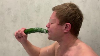 Throat training with vegetables and milk