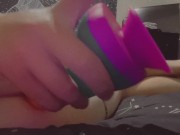 Preview 1 of Cum slut takes 9 inch rainbow dildo