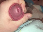 Preview 3 of Little Sissy Submissive Slut Edges Cock until he explodes messy cum load volcano dick POV BDSM