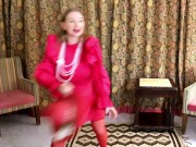 Preview 6 of Hot busty granny MariaOld teasing as Lady in Red