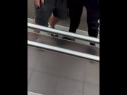 Preview 5 of Twinks having fun in public elevator (HUGE CUMSHOTS)
