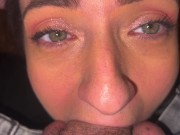 Preview 6 of Slut Wife Training! Mom w/ Pretty Eyes Deep Throats Big Dick & Fed Cum On Her Knees - Kara Leone BJ