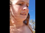 Preview 4 of Hot Mom pisses and Masturbates in public | Sexy wife Strips naked in public
