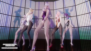 [MMD] IVE - Kitsch Ahri Akali Seraphine Sexy Kpop Dance League of Legends Uncensored Hentai 4K 60FPS