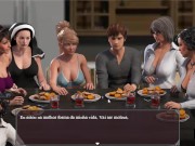 Preview 4 of Lust Epidemic ep 58 - Um jantar com elas só pode Terminar em Sexo