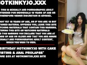 Preview 1 of Happy birthday Hotkinkyjo with cake fisting & anal prolapse