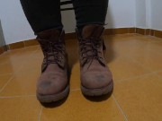 Preview 1 of (Trailer) Licking MissAtri´s Timberland boots and converse socks