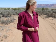 Preview 1 of Hot FLDS Women Takes Dress Off & Masturbates In Public | Hot Babe In Prairie Dress