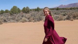Hot FLDS Women Takes Dress Off & Masturbates In Public | Hot Babe In Prairie Dress