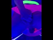 Preview 2 of Rave slut plays with dildos and but plugs in blacklight
