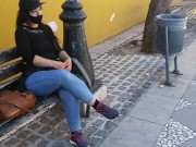 Preview 6 of CRAZY UNKNOWN AND EXHIBITIONIST GIRL ON THE STREET SHOWS ME HER TITS IN PUBLIC