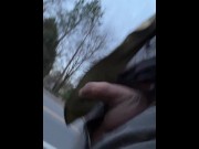 Preview 4 of Playing with my dick on the side of the road!!