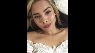 Beautiful blonde recorded video of herself touching her beautiful body and sent video to neighbor