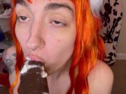 Preview 2 of Spanksgiving Whipped Cream Blowjob and Cum Show