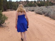 Preview 4 of Very Hot Mom Naked Puts On Blue Dress