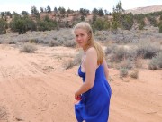 Preview 6 of Very Hot Mom Naked Puts On Blue Dress