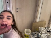 Preview 2 of I’M GOING TO FUCK THE BRICKLAYER- I get fucked and cum in his mouth