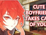 Preview 1 of Cute Boyfriend Takes Care Of You!(M4F)(ASMR)(Sick Listener)(Fluffy)(Come here)(Snuggles