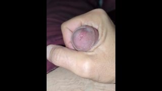 Cumshot went into my face while stroking