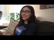 Preview 1 of Shy Nerdy Little Step Sister Fucks Step Brother For A Trip To Space Camp - Addy Shepherd