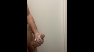 Huge cum spray using her sock