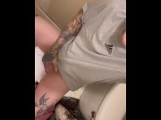 Preview 1 of College guy jerking off in the bathroom while everyone is home