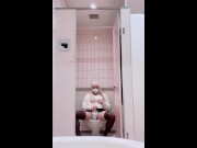 Preview 2 of A gal-like boy masturbates in a public restroom