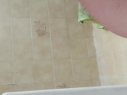 Preview 3 of Very hairy pussy in the shower for this fat Italian slut