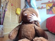 Preview 4 of Italian student girl has an orgasm using her favorite stuffed animal