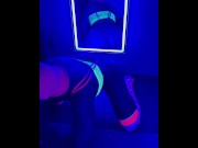 Preview 1 of Anal sissy cosplay in neon fishnets. I like to dress like a little slut and get pegged