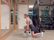 Preview 1 of Hot Blonde Works Out In Gym