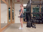 Preview 6 of Hot Blonde Works Out In Gym