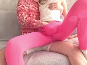 Preview 6 of Made her squirt in leggings | Double creampie