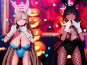 Preview 5 of 【MMD Blue Archive 4k/60fps】《Asuna (一之瀬アスナ) Karin (角楯カリン)》~《愛包ダンスホールHeart Pie Dancehall HIMEHINA》
